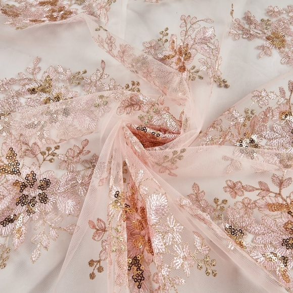 Pink Gold White Lace Lehenga Sari Bridal Ballgown - Picture 11 of 11